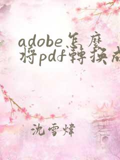 adobe怎么将pdf转换成word
