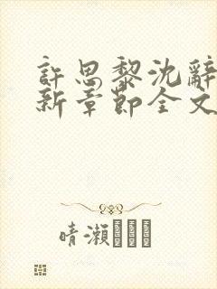 许思黎沈辞越最新章节全文免费阅读