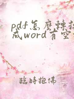 pdf怎么转换成word有空格