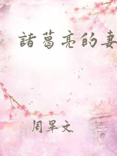 诸葛亮的妻子是
