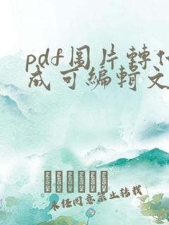 pdf图片转化成可编辑文字