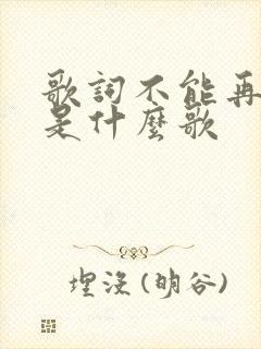 歌词不能再爱你是什么歌