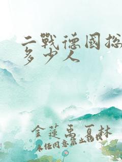 二战德国总兵力多少人
