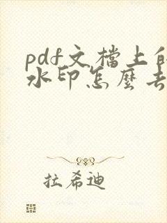 pdf文档上的水印怎么去除
