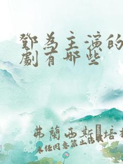 邓为主演的电视剧有哪些