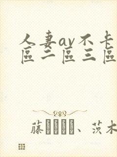 人妻av不卡一区二区三区
