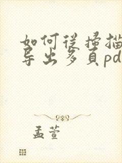 如何从扫描王中导出多页pdf文件