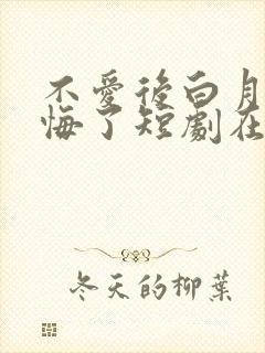 不爱后白月光后悔了短剧在哪看