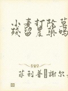 小麦打除草剂有残留农药吗