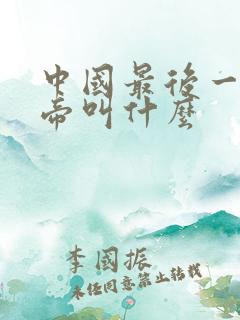 中国最后一个皇帝叫什么