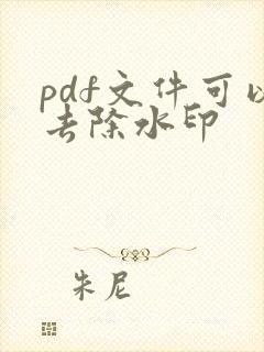 pdf文件可以去除水印