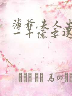 薄爷,夫人出价一千亿要退婚小说听书
