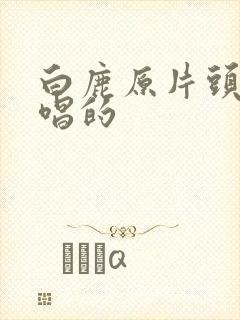 白鹿原片头曲谁唱的