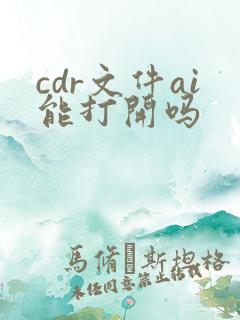 cdr文件ai能打开吗