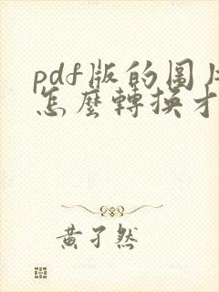 pdf版的图片怎么转换才可以编辑