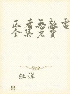 正者无敌电视剧全集免费