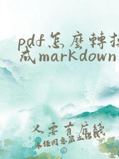 pdf怎么转换成markdown