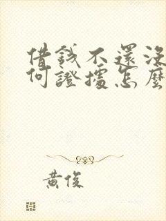 借钱不还没有任何证据怎么办