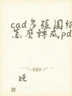 cad多张图纸怎么转成pdf?