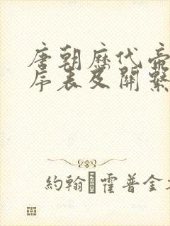 唐朝历代帝王顺序表及关系