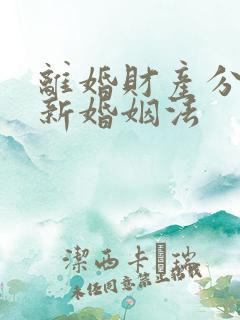 离婚财产分割 新婚姻法