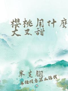 樱桃用什么肥又大又甜