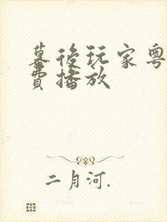 幕后玩家粤语免费播放