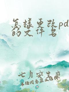 怎样更改pdf的文件名