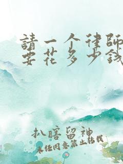 请一个律师大概要花多少钱
