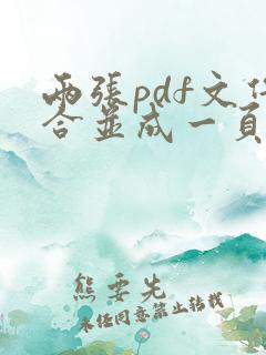 两张pdf文件合并成一页