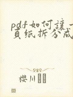 pdf如何让一页纸拆分成多页