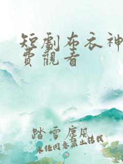 短剧布衣神帅免费观看