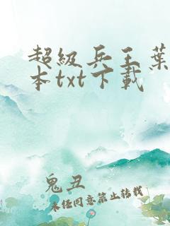 超级兵王叶谦全本txt下载