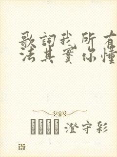 歌词我所有的想法其实你懂得