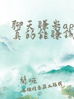 聊天赚米app真的能赚钱吗