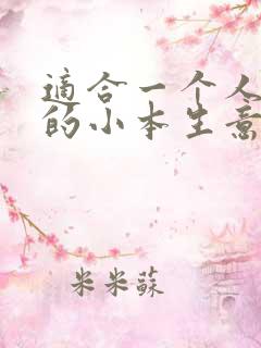 适合一个人创业的小本生意