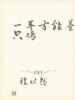 一平方能养多少只鸡