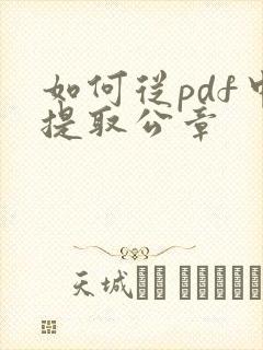 如何从pdf中提取公章