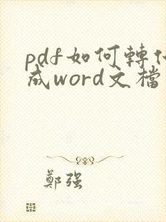 pdf如何转化成word文档软件