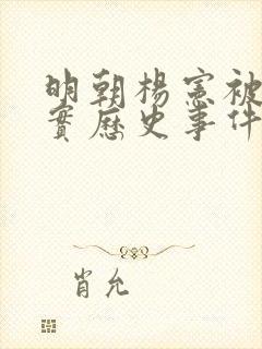 明朝杨宪被杀真实历史事件