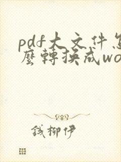 pdf大文件怎么转换成word文件