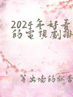 2024年好看的电视剧排行榜前十名