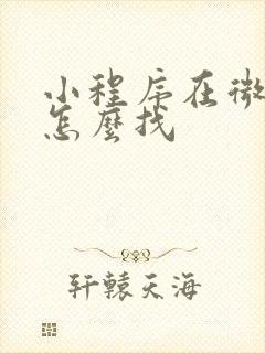 小程序在微信里怎么找