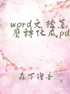 word文档怎么转化成pdf