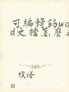 可编辑的word文档怎么弄