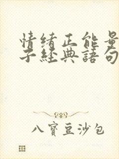 情绪正能量的句子经典语句