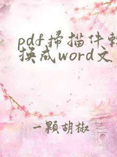 pdf扫描件转换成word文字