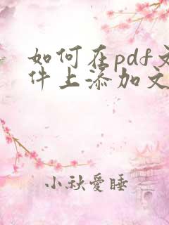 如何在pdf文件上添加文字