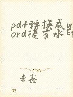 pdf转换成word后有水印怎么去除