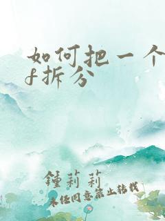 如何把一个pdf拆分